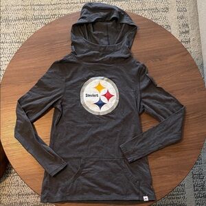 Steelers Gray Cotton T-Shirt Hoodie
